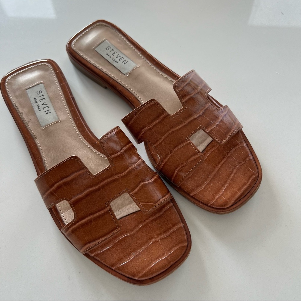 Steven by Steve Madden Croc-Embossed Mules